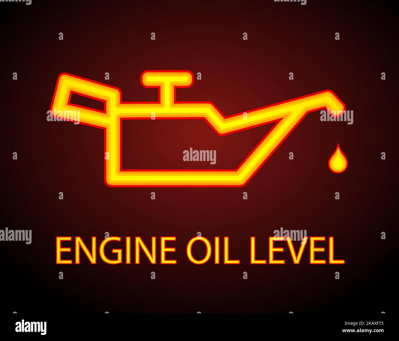 Warning dashboard car icon engine oil level light symbol that pops up