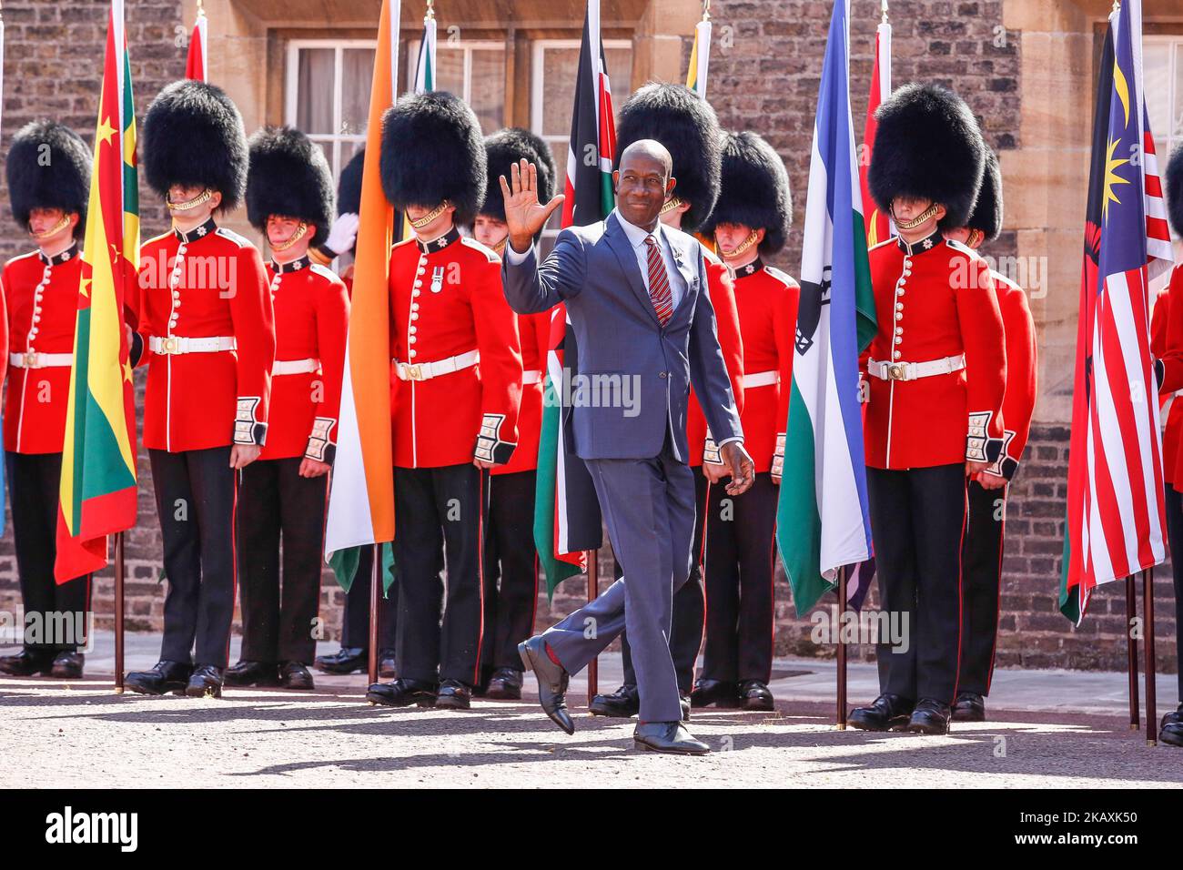 Hon Dr Keith Christopher Rowley of Trinidad and Tobago arrives to the Executive Session of the Commonwealth Heads of Government in London, England on April 19, 2018. (Photo by Dominika Zarzycka/NurPhoto) Stock Photo