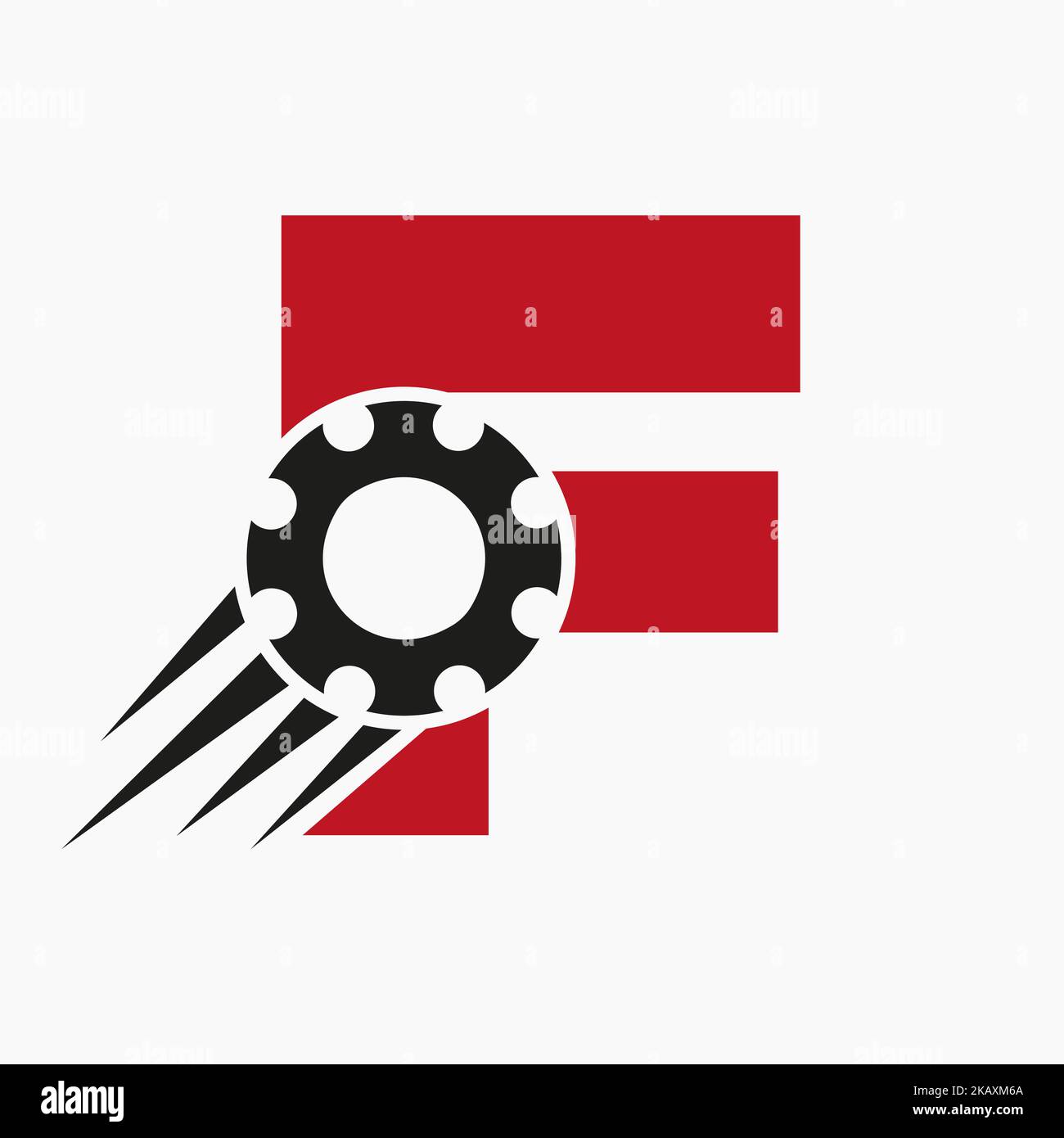 Letter F Gear Cogwheel Logo. Automotive Industrial Icon, Gear Logo, Car