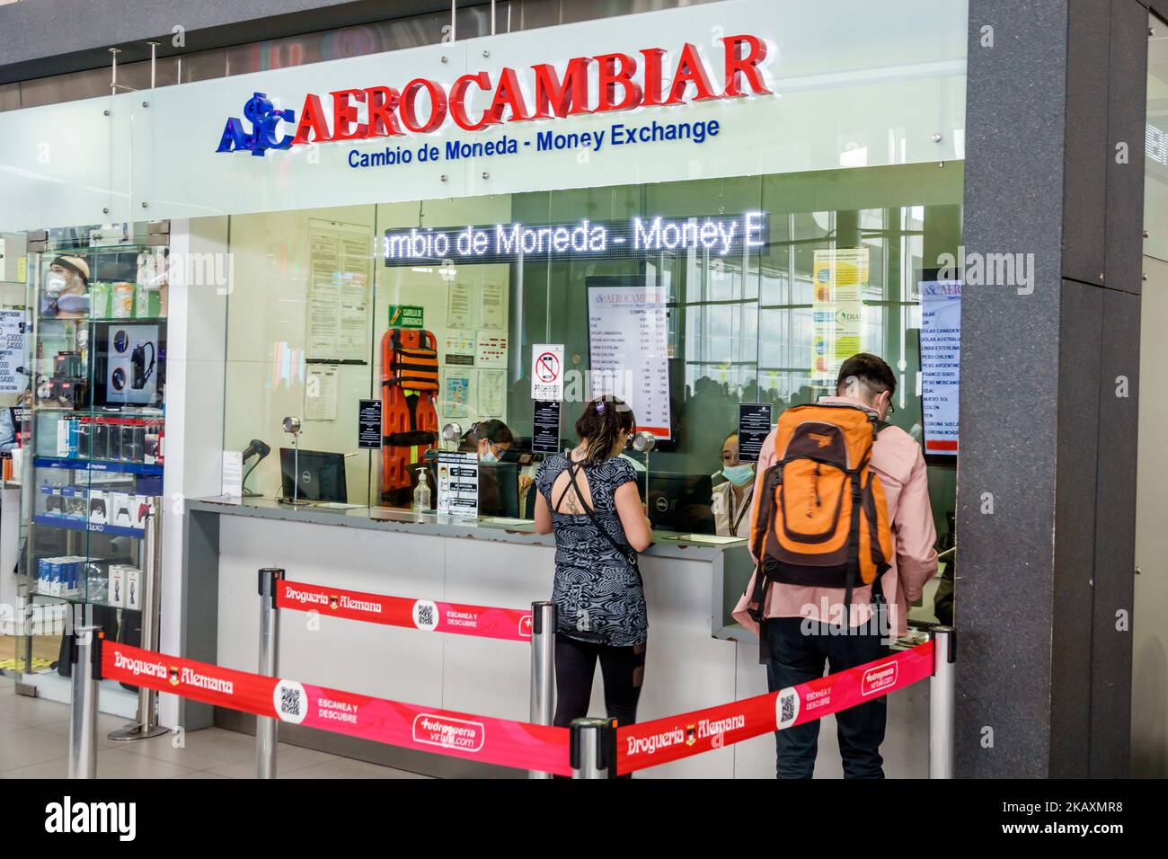 Bogota Colombia,El Dorado International Airport Aeropuerto Internacional El Dorado terminal inside interior,man men male woman women female couple cou Stock Photo