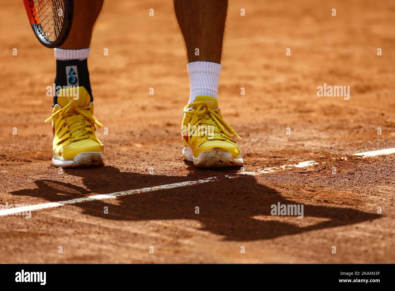 Kei Nishikori from Japan Nike shoes during the Barcelona Open Banc Sabadell  66 Trofeo Conde de Godo at Reial Club Tenis Barcelona on 24 of April of 2018  in Barcelona. (Photo by