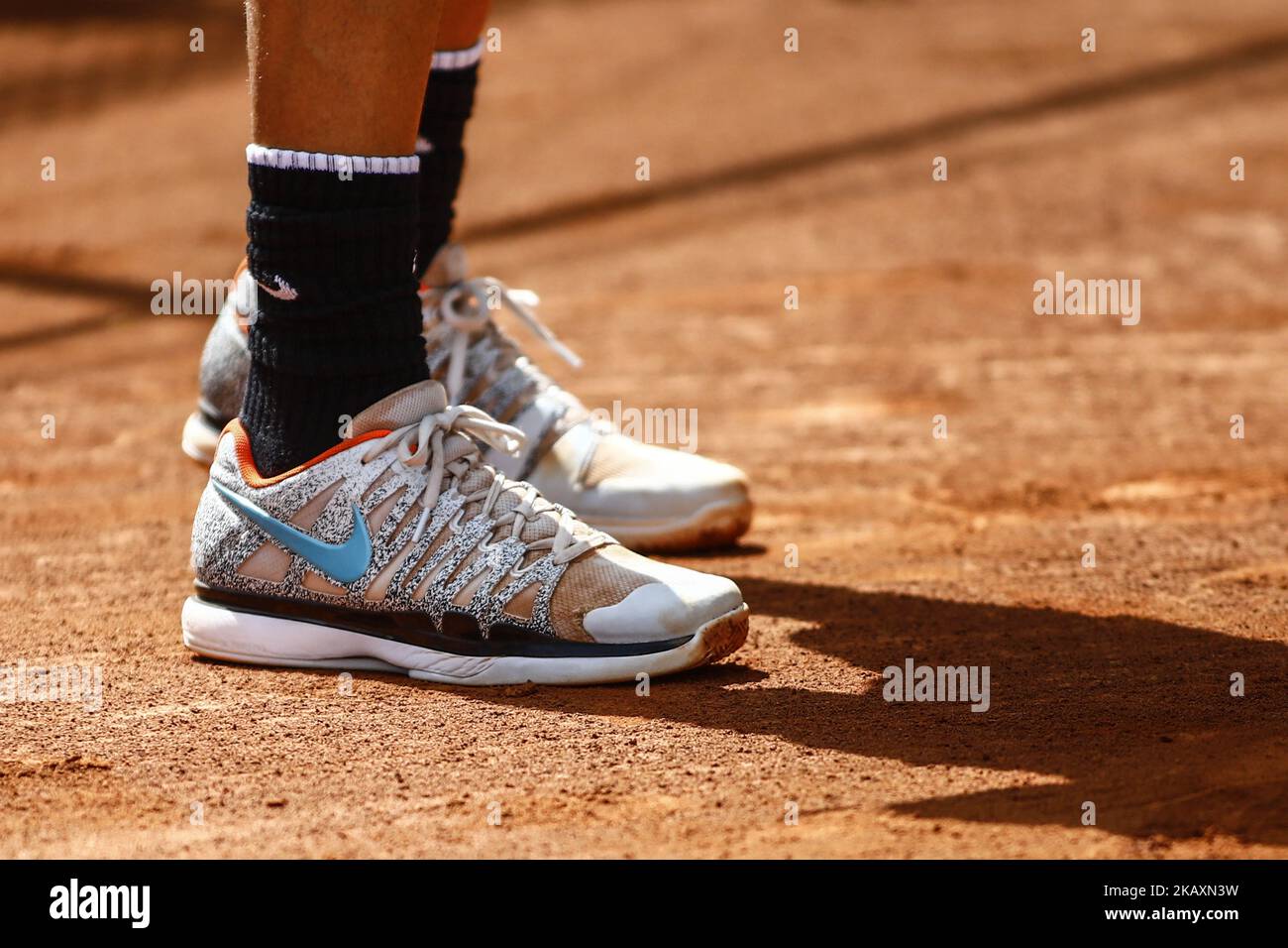 Grigor Dimitrov from Bulgaria Nike shoes during the Barcelona Open Banc  Sabadell 66 Trofeo Conde de Godo at Reial Club Tenis Barcelona on 24 of  April of 2018 in Barcelona. (Photo by