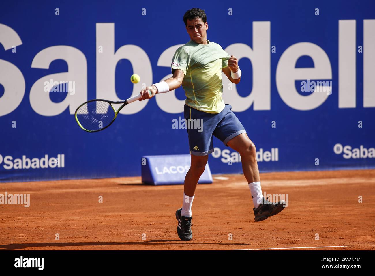 Jaume MUNAR from Spain during the Barcelona Open Banc Sabadell 66º Trofeo Conde de Godo at Reial Club Tenis Barcelona on 24 of April of 2018 in Barcelona. (Photo by Xavier Bonilla/NurPhoto) Stock Photo