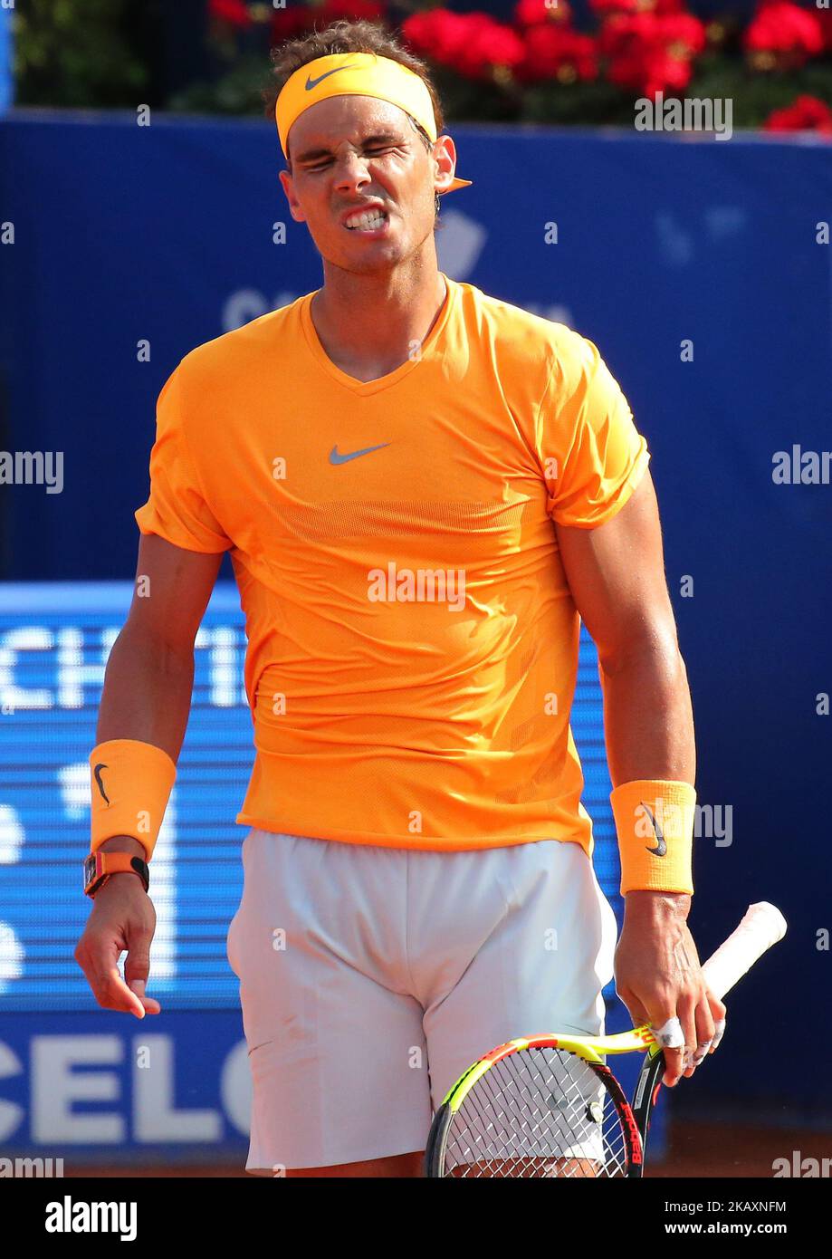 Rafa Nadal during the match between Guillermo Garcia Lopez during the Barcelona Open Banc Sabadell, on 26th April 2018 in Barcelona, Spain. -- (Photo by Urbanandsport/NurPhoto) Stock Photo
