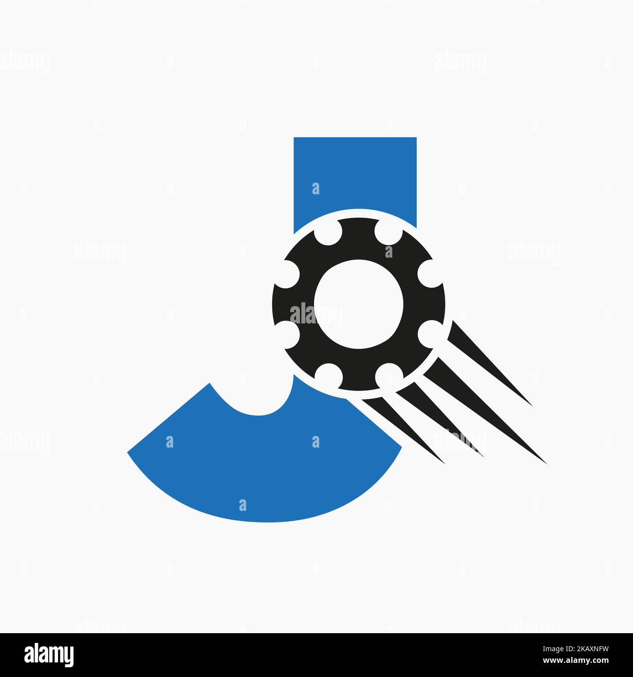 Letter J Gear Cogwheel Logo. Automotive Industrial Icon, Gear Logo, Car ...
