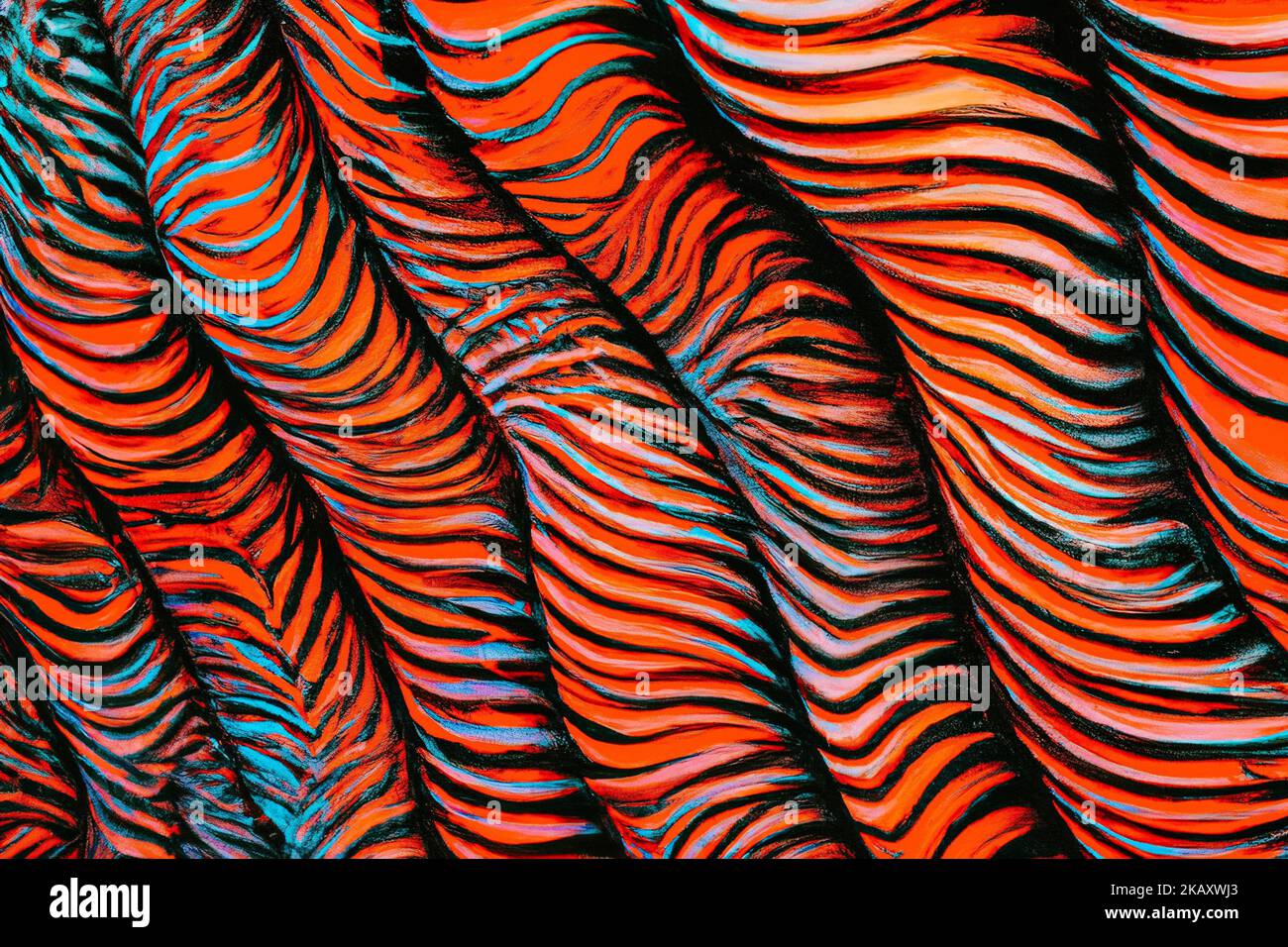 An abstract background with orange and blue lines and waves Stock Photo ...