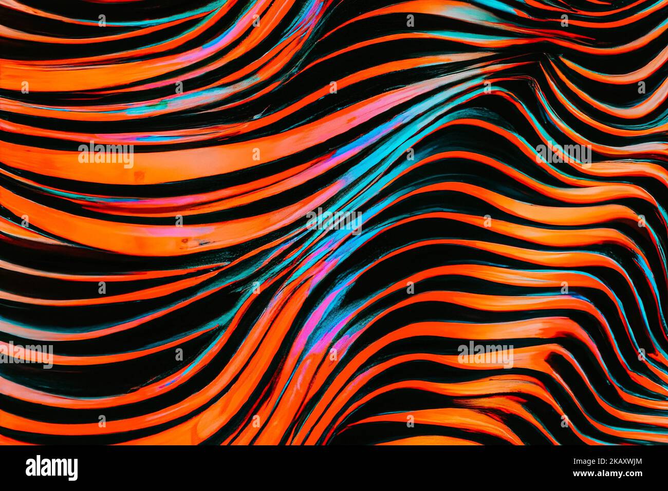 An abstract background with orange and blue lines and waves Stock Photo ...