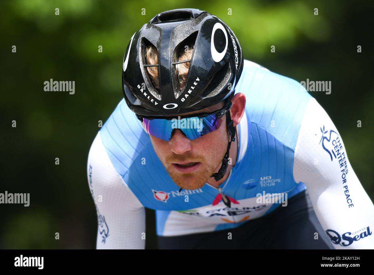 New Zealand rider Hamish Schreurs from team Israel Cycling Academy in action during the opening stage, 2.6km Individual Time Trial in Daisen Park, Sakai. On Sunday, May 20, 2018, in Sakai, Osaka Prefecture, Japan. (Photo by Artur Widak/NurPhoto)  Stock Photo