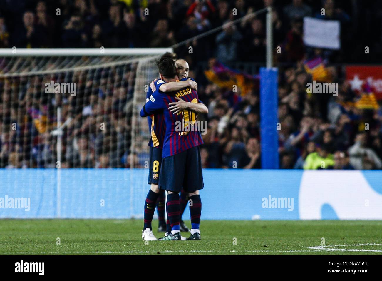 08 Andres Iniesta From Spain Of FC Barcelona Hugging 10 Leo Messi From ...