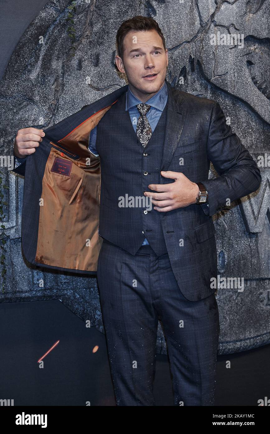 Chris Pratt attends the 'Jurassic World: Fallen Kingdom' premiere at Wizink Center in Madrid on May 21, 2018 (Photo by Gabriel Maseda/NurPhoto) Stock Photo