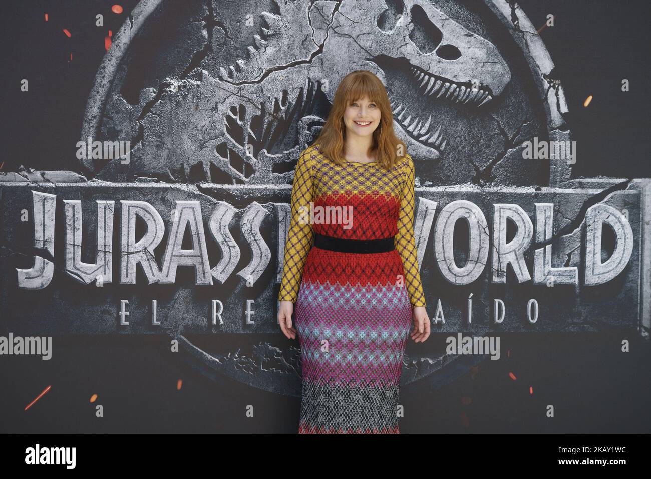 Actress Bryce Dallas Howard attends the 'Jurassic World: Fallen Kingdom' ('Jurassic World: El Reino Caido') photocall at Villamagna hotel on May 22, 2018 in Madrid, Spain. (Photo by Oscar Gonzalez/NurPhoto) Stock Photo