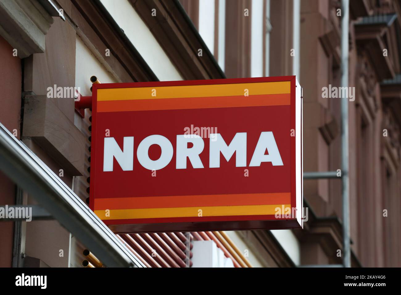 (5/29/2018) The logo of Norma is seen in the picture (Photo by Alexander Pohl/NurPhoto) Stock Photo