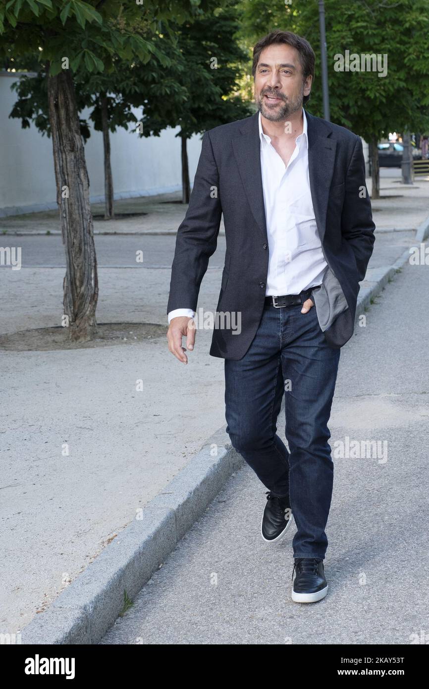 Javier Bardem attends a fund raiser event for Spanish NGO Proactiva Open Arms, dedicated to sea rescue of migrants, in Madrid, Spain on May 31, 2018. (Photo by Oscar Gonzalez/NurPhoto) Stock Photo
