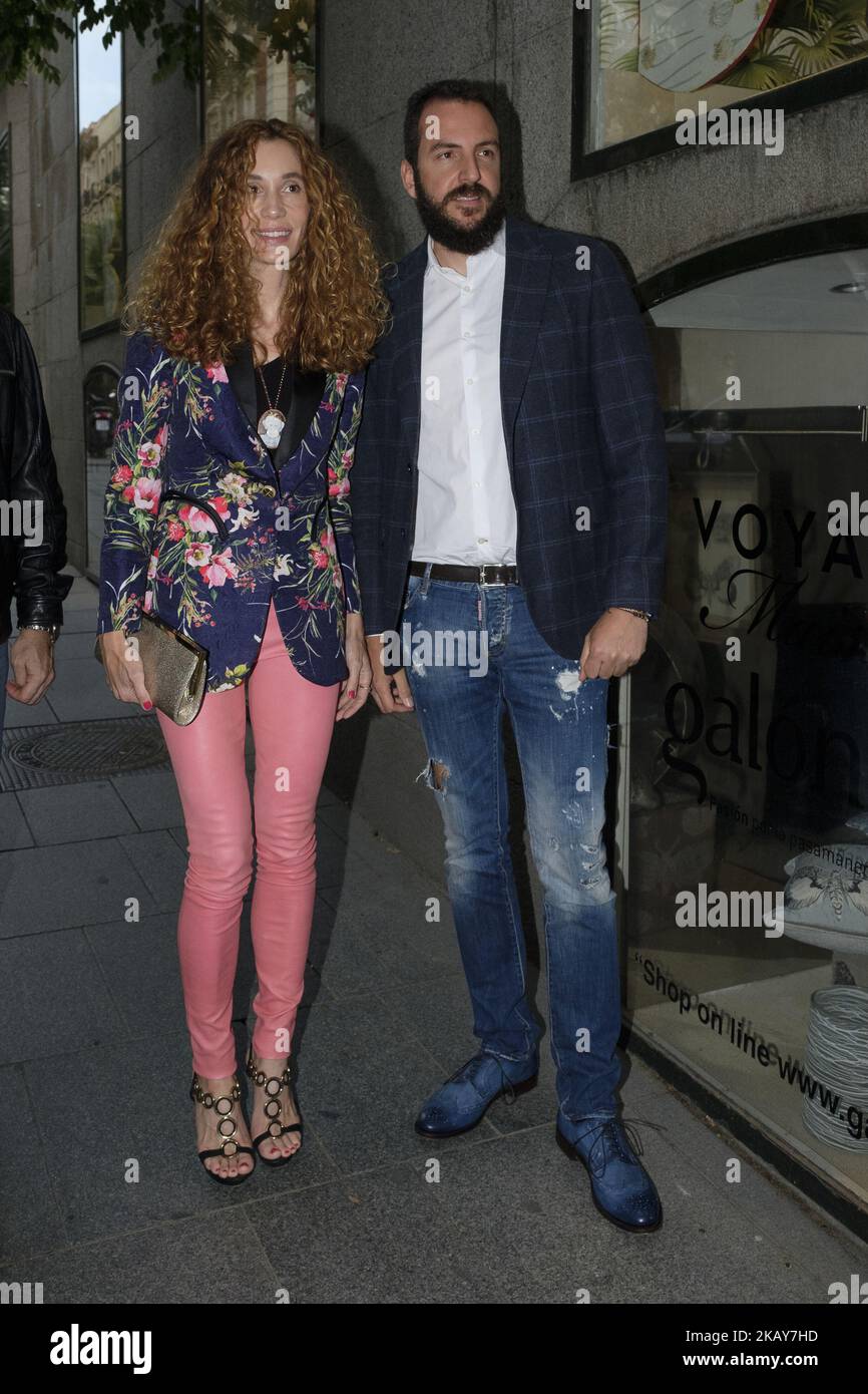 Blanca Cuesta and Borja Thyssen attends 'Thinking In Your Cloud' charity dinner at the Lux restaurant on June 4, 2018 in Madrid, Spain. (Photo by Oscar Gonzalez/NurPhoto) Stock Photo