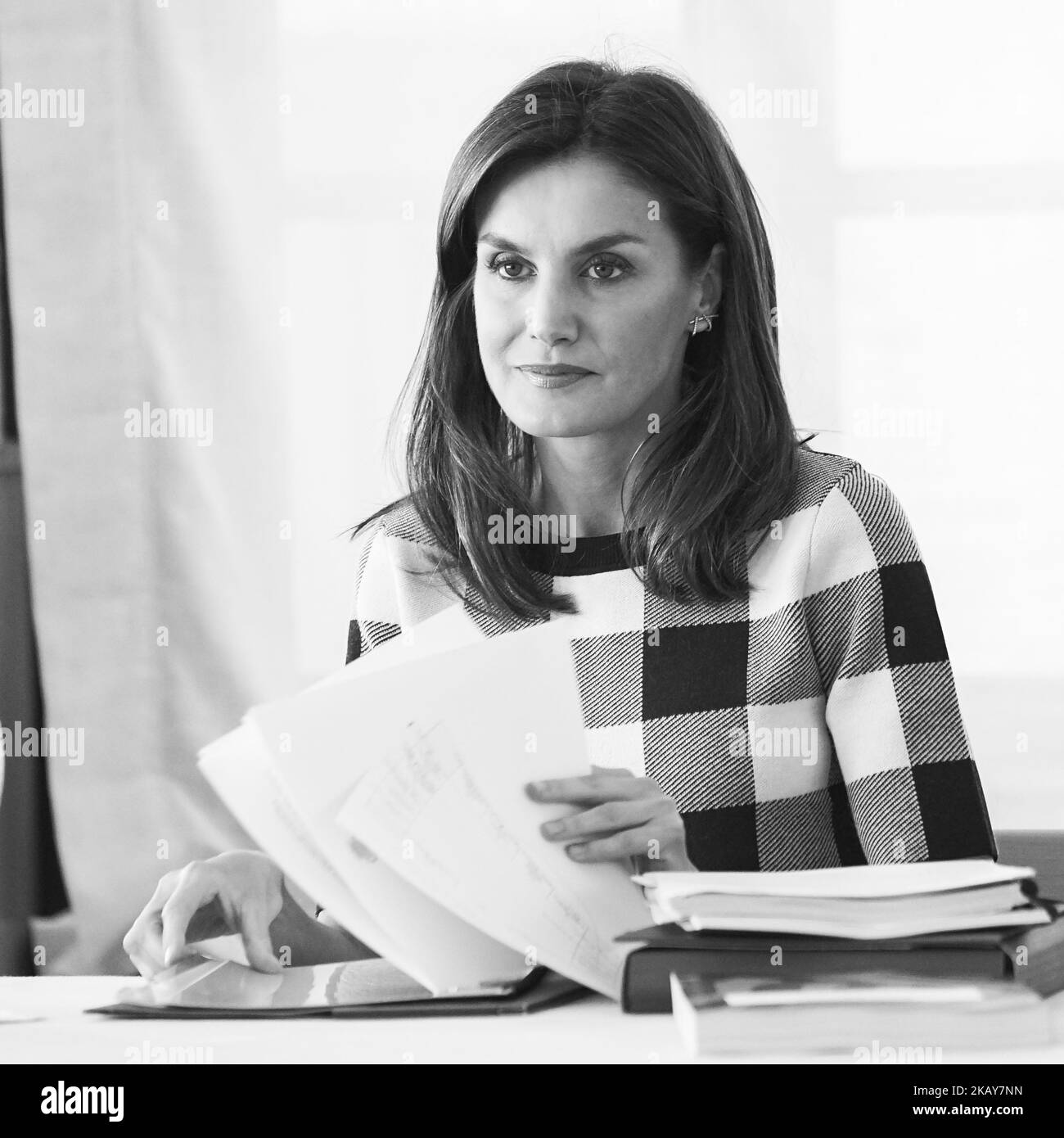 Queen letizia visit black and white stock photos images alamy