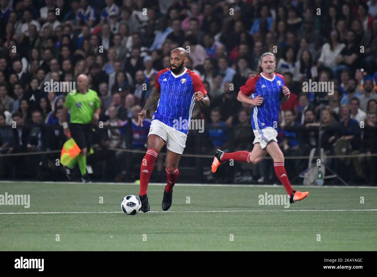 Thierry Henry during an exhibition football match between France's 1998 World Cup's French football national team and FIFA 98 composed with former international players, to mark the 20th anniversary of France's 1998 World Cup victory, on June 12, 2018 at the U Arena in Nanterre, near Paris. (Photo by Julien Mattia/NurPhoto) Stock Photo