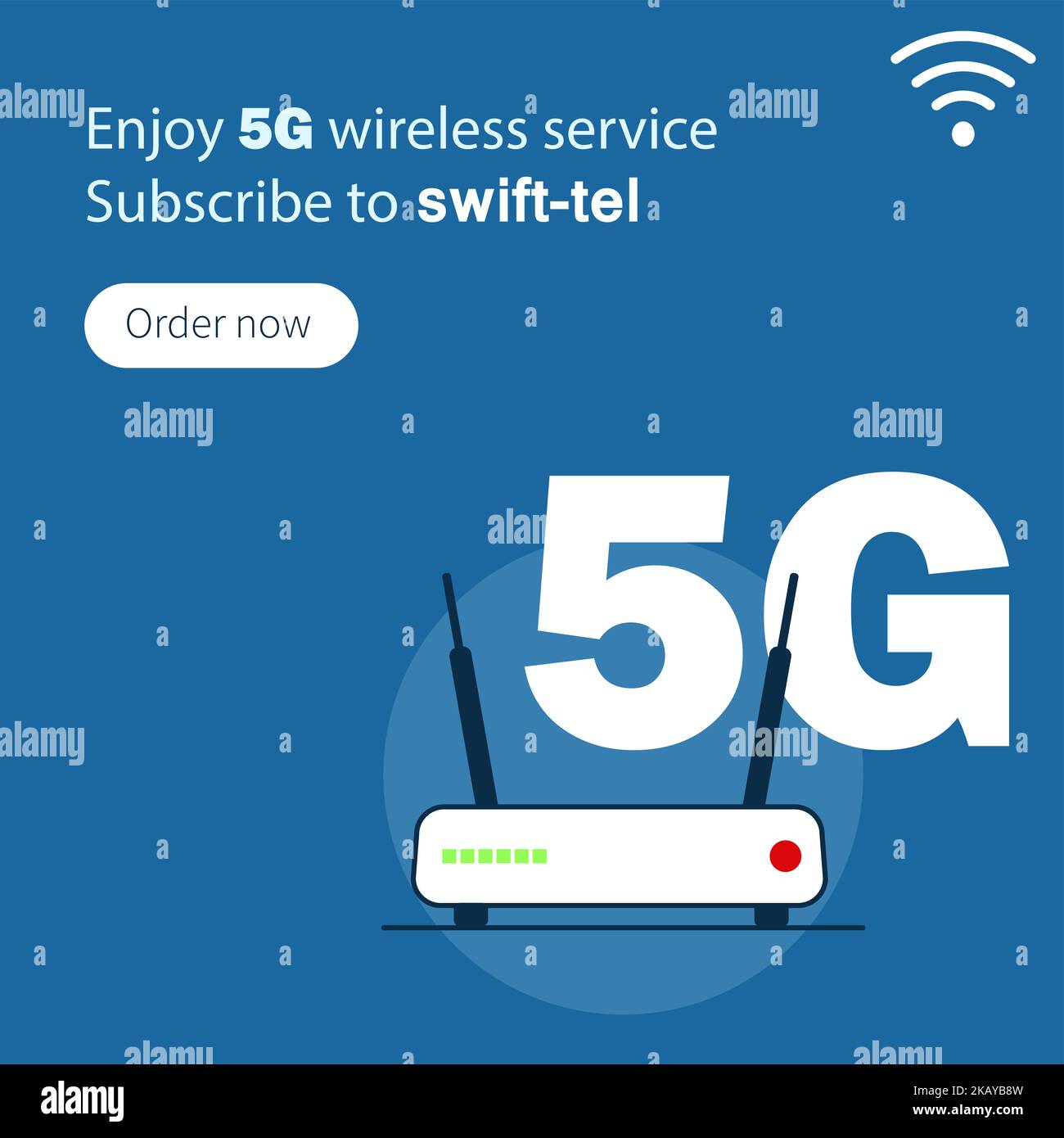 Wifi router service advertisement poster Stock Photo Alamy