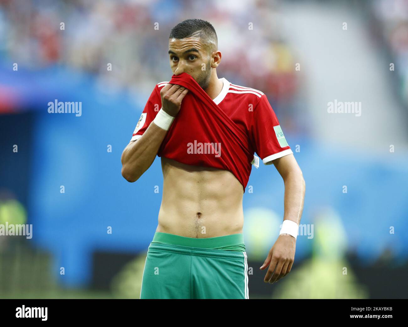 Group B Morocco v IR Iran - FIFA World Cup Russia 2018 Hakim Ziyach (Morocco) at Saint Petersburg Stadium , Russia on June 15, 2018. (Photo by Matteo Ciambelli/NurPhoto)  Stock Photo