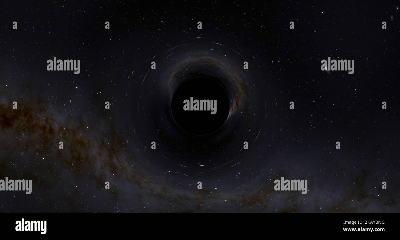 Giant black hole in the deep space 3d illustration wallpaper Black hole