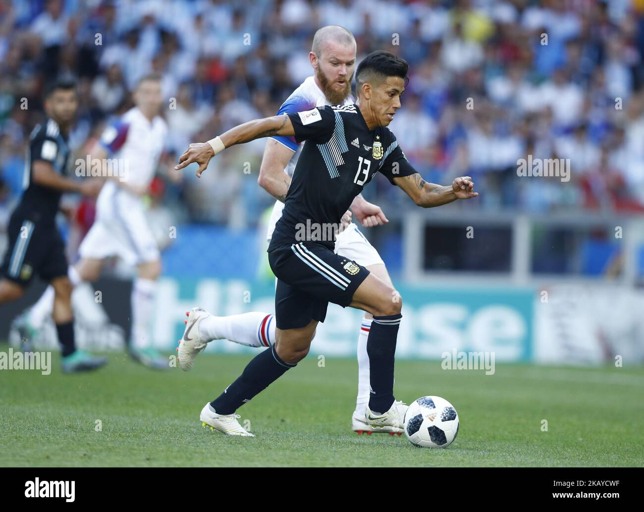 Maximiliano Meza (Argentina) during the 2018 FIFA World Cup Russia group D match between Argentina and Iceland at the Spartak Stadium on June 16, 2018 in Moscow, Russia. (Photo by Matteo Ciambelli/NurPhoto) Stock Photo