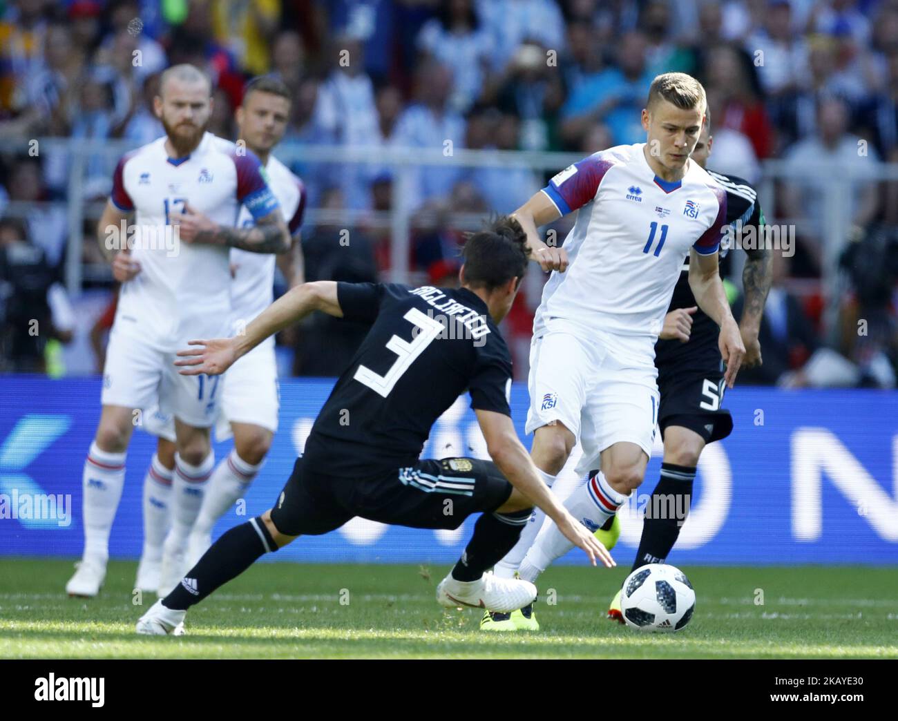 Group D Argetnina v Iceland - FIFA World Cup Russia 2018 Alfred Finnbogason (Iceland) at Spartak Stadium in Moscow, Russia on June 16, 2018. (Photo by Matteo Ciambelli/NurPhoto)  Stock Photo