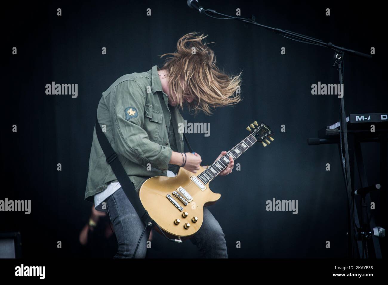 Joe Langridge-Brown of Nothing But Thieves performing live at Pinkpop Festival 2018 in Landgraaf, Netherlands on June 16, 2018. (Photo by Roberto Finizio/NurPhoto) Stock Photo