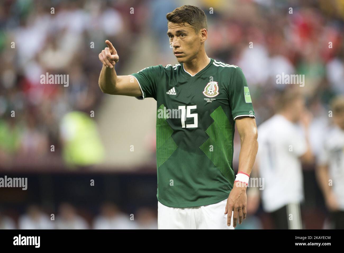 Hector Moreno of Mexico during the 2018 FIFA World Cup Russia Group F match between Germany and Mexico at Luzhniki Stadium in Moscow, Russia on June 17, 2018 (Photo by Andrew Surma/NurPhoto) Stock Photo