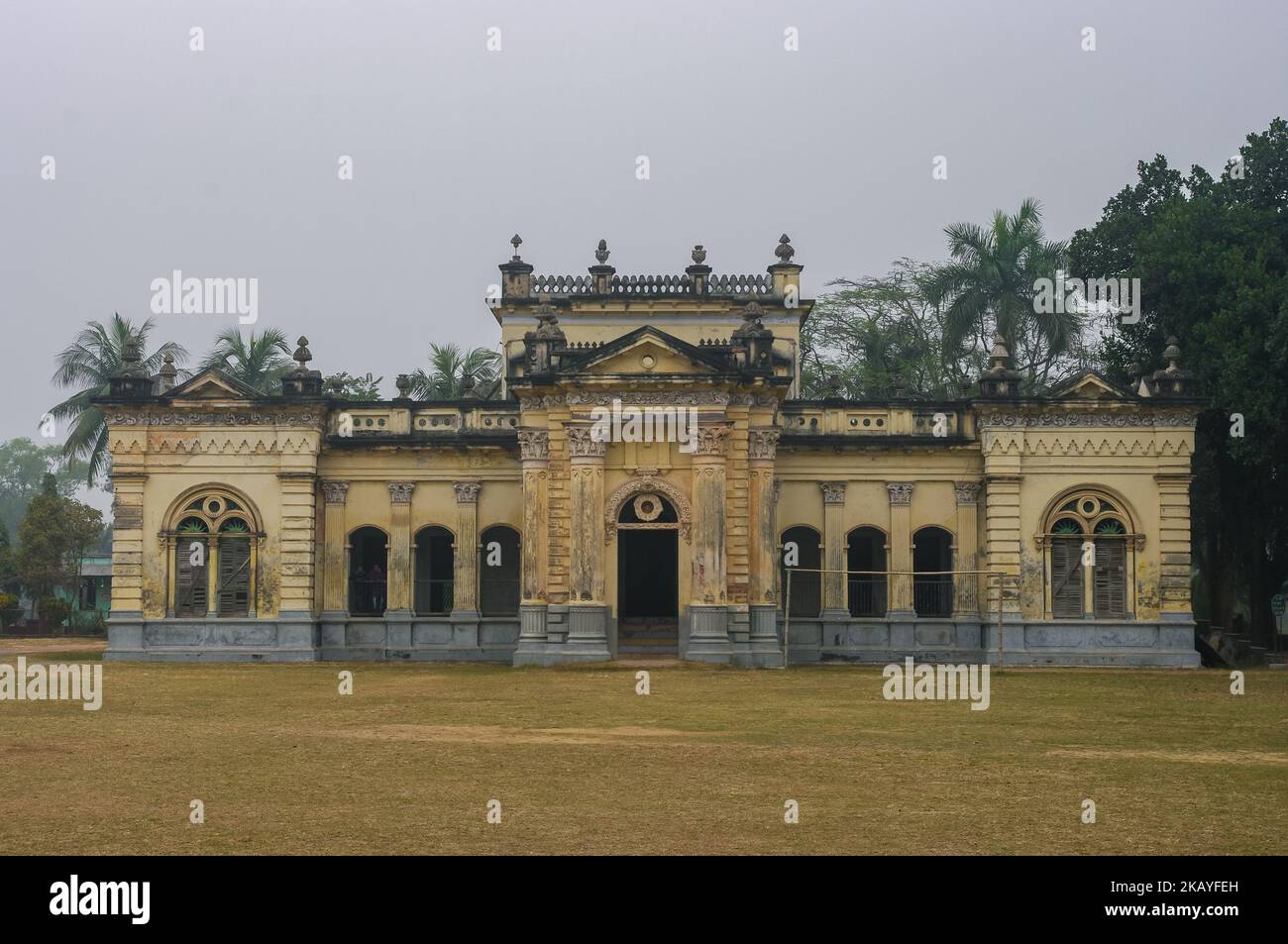 Landscape view of landmark historical rajbari or royal palace in Natore, Rajshahi, Bangladesh Stock Photo