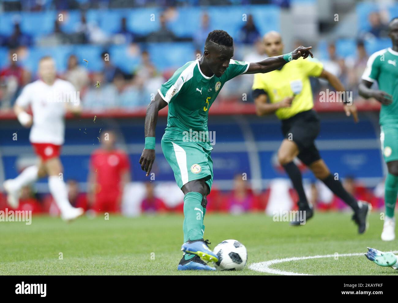 Group H Poland v Senegal - FIFA World Cup Russia 2018 Idrissa Gana Gueye (Senegal) scores the goal of 1-0 at Spartak Stadium in Moscow, Russia on June 19, 2018. (Photo by Matteo Ciambelli/NurPhoto) Stock Photo
