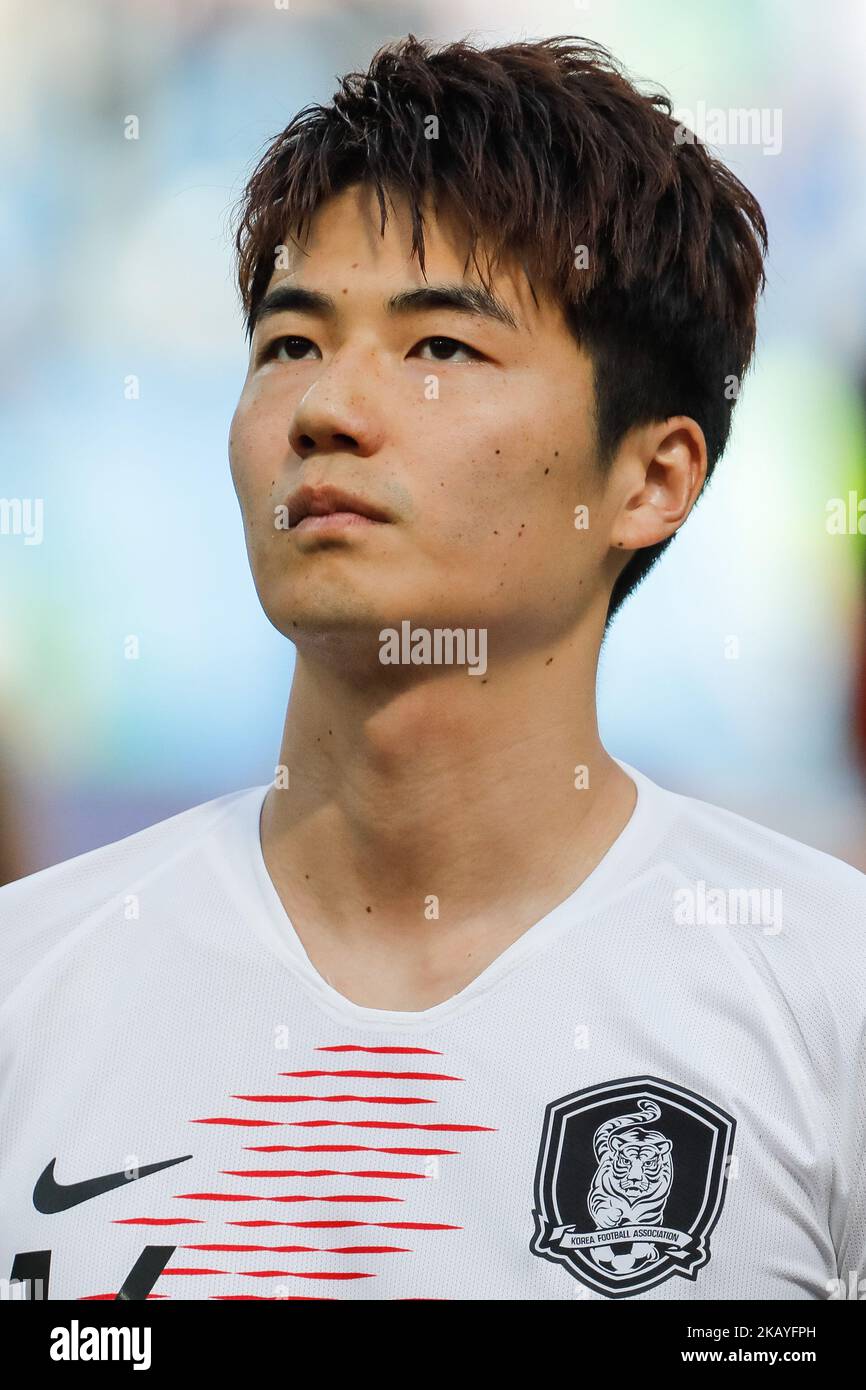 Sungyueng Ki of Korea Republic national team during the 2018 FIFA World Cup Russia Group F match between Sweden and Korea Republic on June 18, 2018 at Nizhny Novgorod Stadium in Nizhny Novgorod, Russia. (Photo by Mike Kireev/NurPhoto) Stock Photo