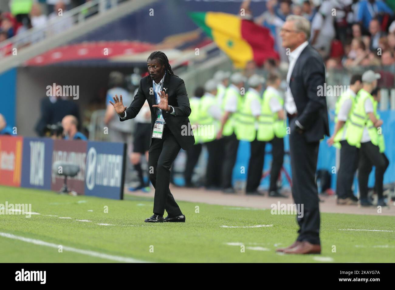 head coach Aliou Cisse of Senegal National team during the group H match between Poland and Senegal at the FIFA World Cup 2018 at Spartak stadium in Moscow, Russia, Tuesdayday, June 19, 2018. (Photo by Anatolij Medved/NurPhoto) Stock Photo