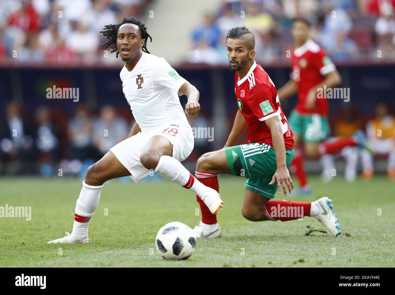 Group B Portugal v Morocco - FIFA World Cup Russia 2018 Gelson Martins (Portugal) at Luzhniki Stadium in Moscow, Russia on June 20, 2018. (Photo by Matteo Ciambelli/NurPhoto)  Stock Photo