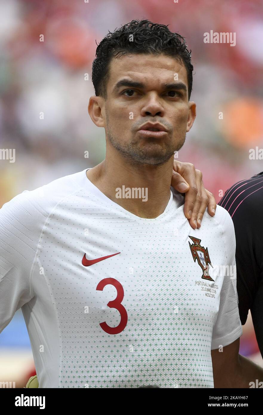 Pepe of Portugal during the 2018 FIFA World Cup Group B match between Portugal and Morocco at Luzhniki Stadium in Moscow, Russia on June 20, 2018 (Photo by Andrew Surma/NurPhoto) Stock Photo