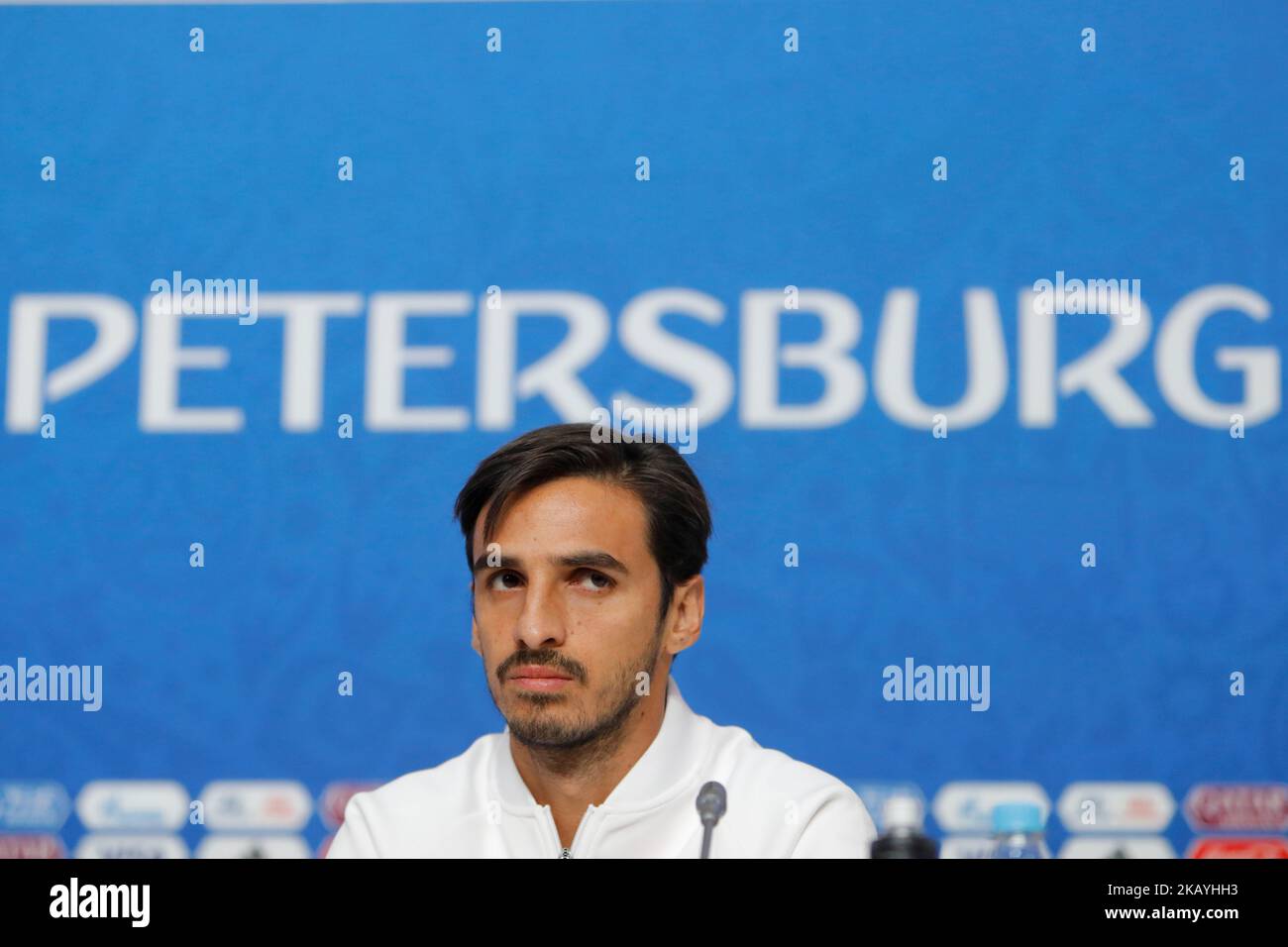 Bryan Ruiz of Costa Rica national team attends a press conference during the FIFA World Cup 2018 on June 21, 2018 at Saint Petersburg Stadium in Saint Petersburg, Russia. (Photo by Mike Kireev/NurPhoto) Stock Photo