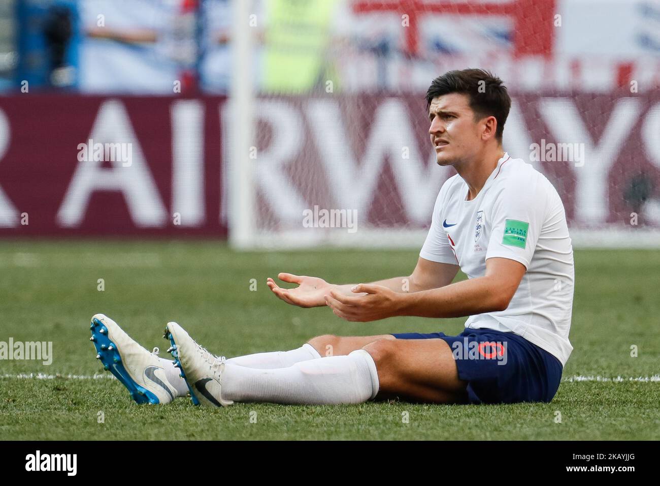 Gabriel Gomez of Panama national team gestures during the 2018 FIFA World Cup Russia group G match between England and Panama on June 24, 2018 at Nizhny Novgorod Stadium in Nizhny Novgorod, Russia. (Photo by Mike Kireev/NurPhoto) Stock Photo