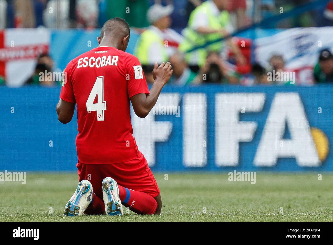 Fidel Escobar of Panama national team during the 2018 FIFA World Cup Russia group G match between England and Panama on June 24, 2018 at Nizhny Novgorod Stadium in Nizhny Novgorod, Russia. (Photo by Mike Kireev/NurPhoto) Stock Photo
