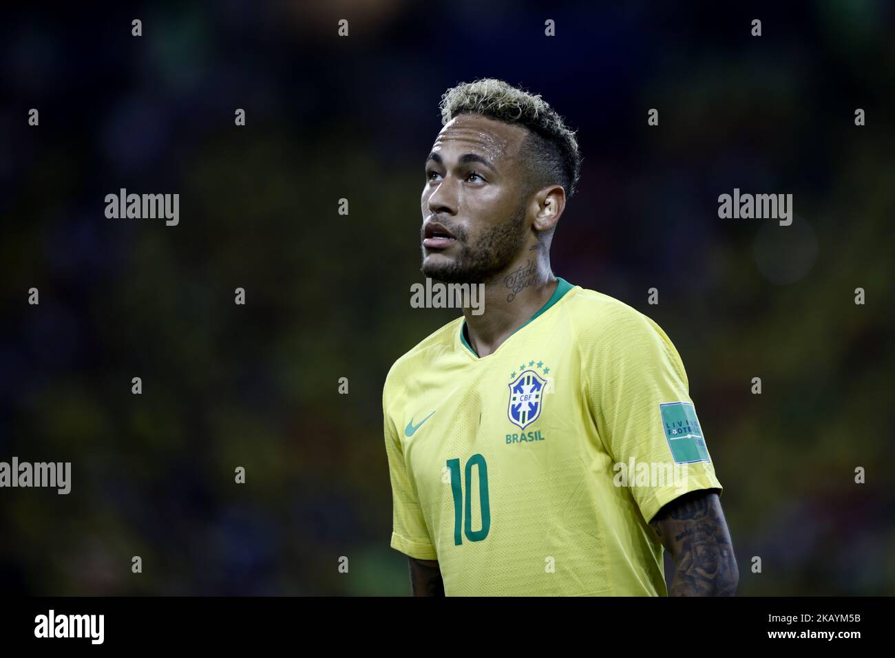 Neymar during the 2018 FIFA World Cup Russia group E match between Serbia and Brazil at Spartak Stadium on June 27, 2018 in Moscow, Russia. (Photo by Mehdi Taamallah/NurPhoto) Stock Photo