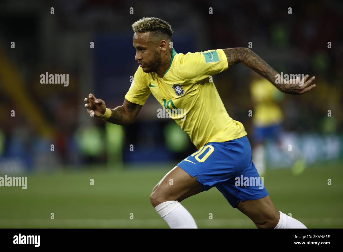 Neymar during the 2018 FIFA World Cup Russia group E match between Serbia and Brazil at Spartak Stadium on June 27, 2018 in Moscow, Russia. (Photo by Mehdi Taamallah/NurPhoto) Stock Photo