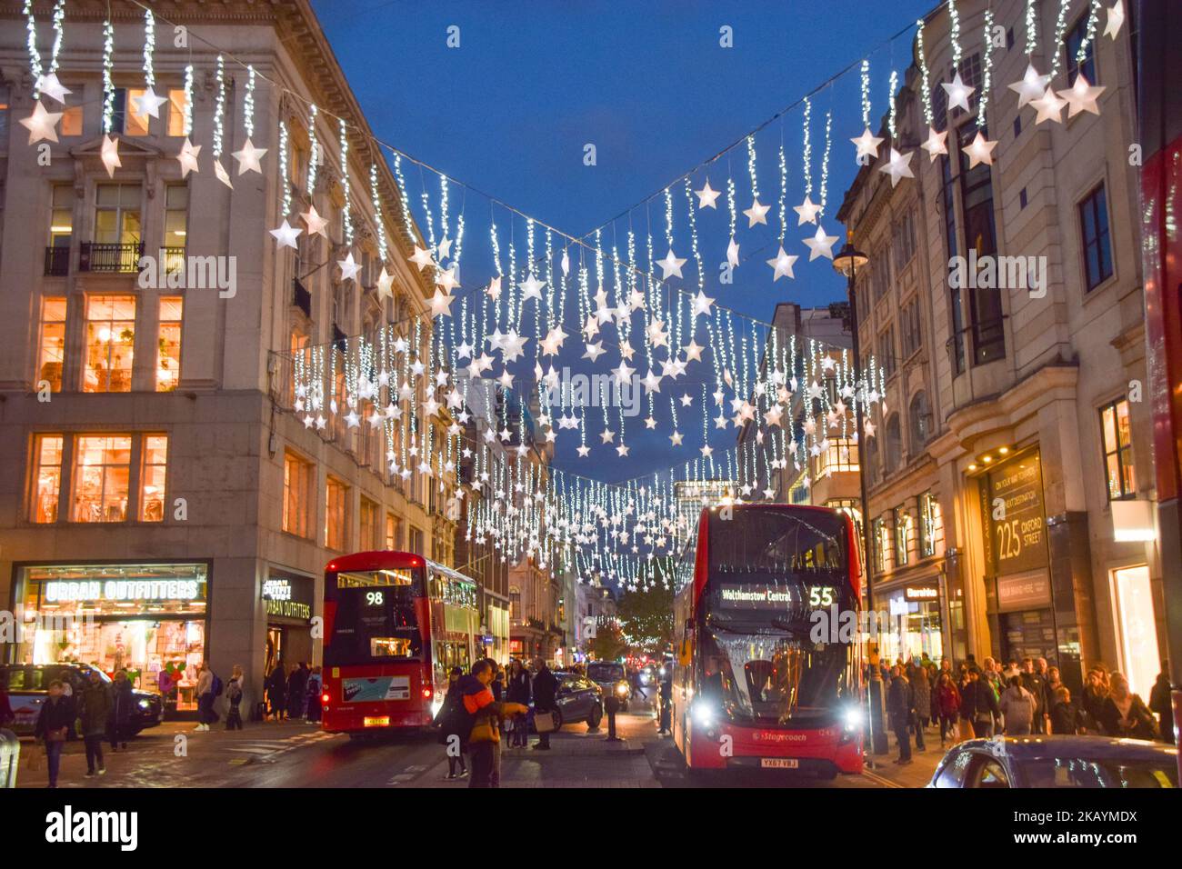 London, England, UK. 3rd Nov, 2022. Christmas lights decorate London's