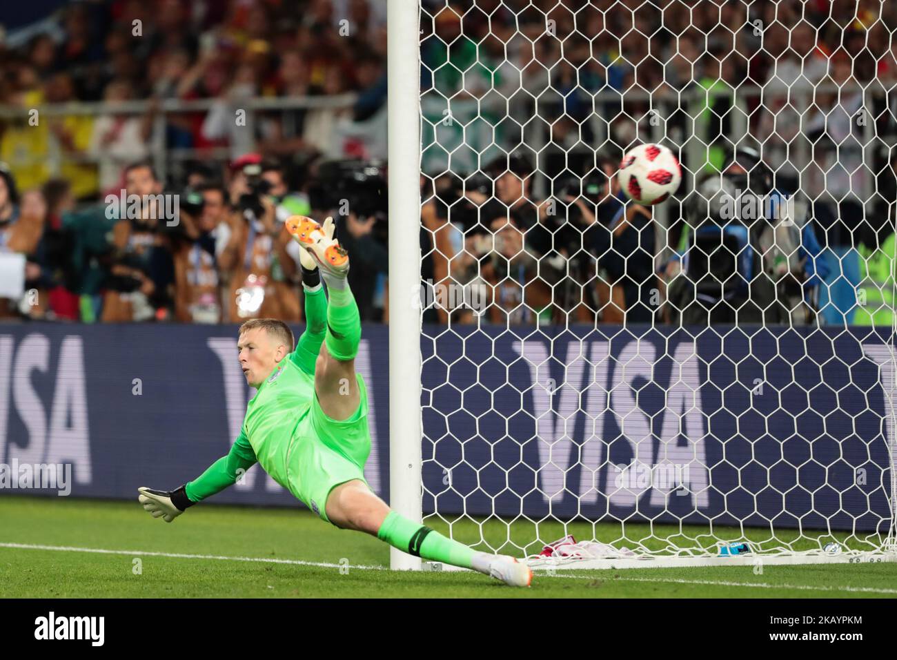 goalkeeper Jordan Pickford of England National team during the round of 16 match between Colombia and England at the FIFA World Cup 2018 at Spartak Stadium in Moscow, Russia, Tuesday, July 3, 2018. (Photo by Anatolij Medved/NurPhoto) Stock Photo