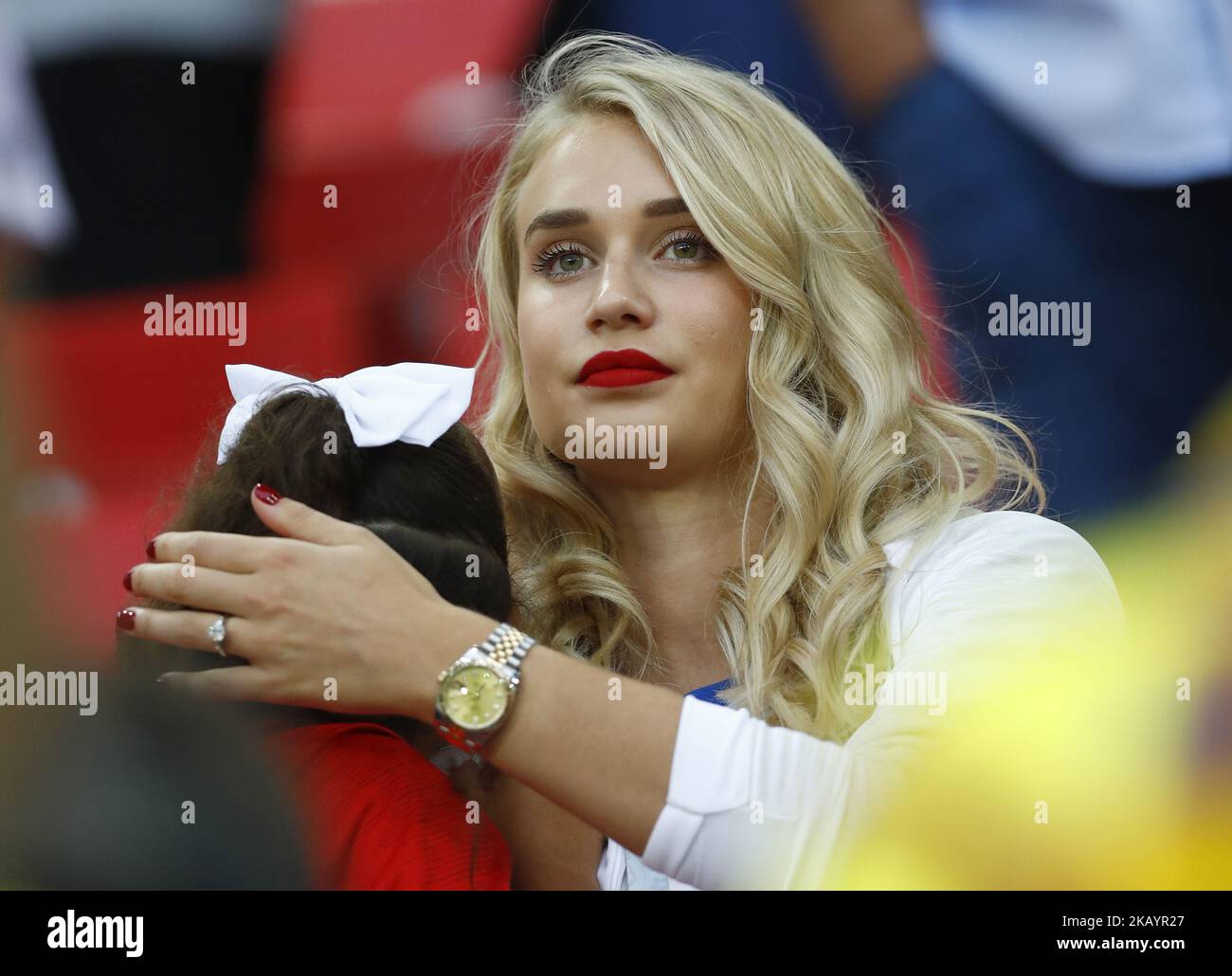 Round of 16 England v Colombia - FIFA World Cup Russia 2018 Annabel Peyton fiancee of England goalkeeper Jack Butland at Spartak Stadium in Moscow, Russia on July 3, 2018. (Photo by Matteo Ciambelli/NurPhoto)  Stock Photo