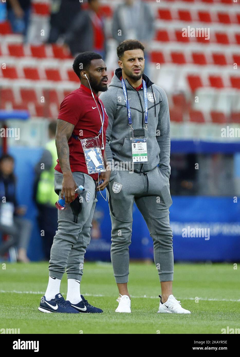 Round of 16 England v Colombia - FIFA World Cup Russia 2018 Danny Rose (England) and Kyle Walker (England) at Spartak Stadium in Moscow, Russia on July 3, 2018. (Photo by Matteo Ciambelli/NurPhoto)  Stock Photo