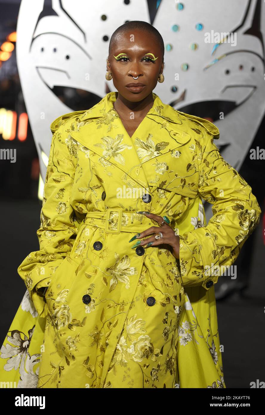 Cynthia Erivo attending the European premiere of Black Panther: Wakanda ...