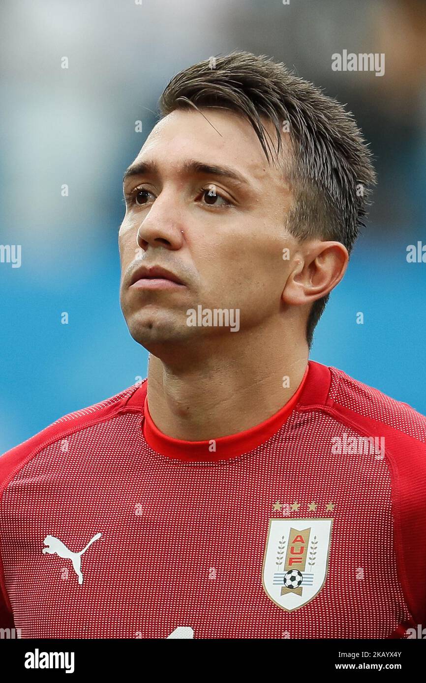 Fernando Muslera of Uruguay national team during the 2018 FIFA World Cup Russia Quarter Final match between Uruguay and France on July 6, 2018 at Nizhny Novgorod Stadium in Nizhny Novgorod, Russia. (Photo by Mike Kireev/NurPhoto) Stock Photo