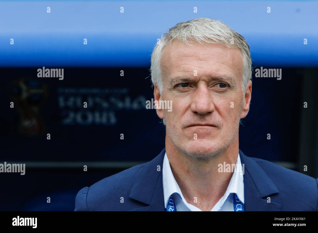 France national team head coach Didier Deschamps during the 2018 FIFA World Cup Russia Quarter Final match between Uruguay and France on July 6, 2018 at Nizhny Novgorod Stadium in Nizhny Novgorod, Russia. (Photo by Mike Kireev/NurPhoto) Stock Photo