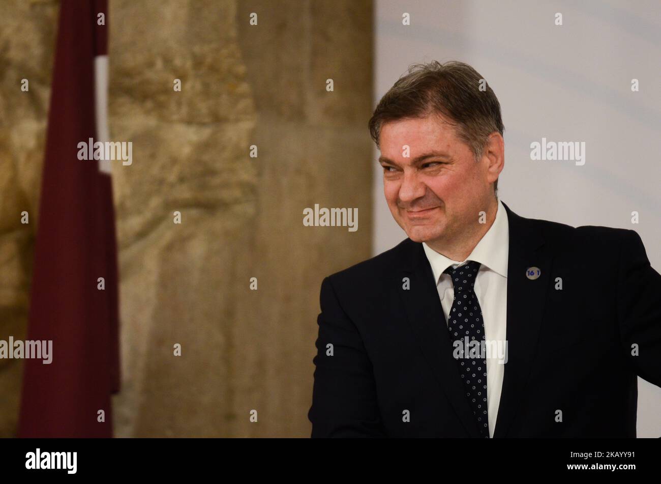 The Prime Minister of Bosnia and Herzegovina, Denis Zvizdic during The 7th CEEC and Summit of Heads of Government of Central and East European Economic Co-operation hold in the National Palace of Culture in Sofia, Bulgaria on July 07, 2018 (Photo by Hristo Rusev/NurPhoto) Stock Photo