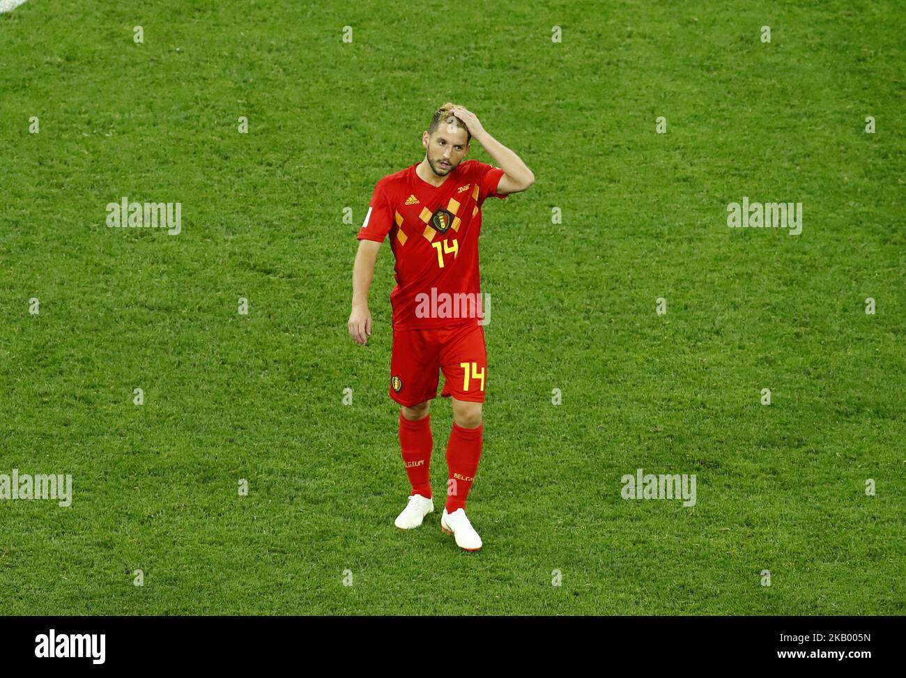 France v Belgium - Semifinal FIFA World Cup Russia 2018 The disappointment of Dries Mertens (Belgium) at Saint Petersburg Stadium in Russia on July 10, 2018. (Photo by Matteo Ciambelli/NurPhoto)  Stock Photo