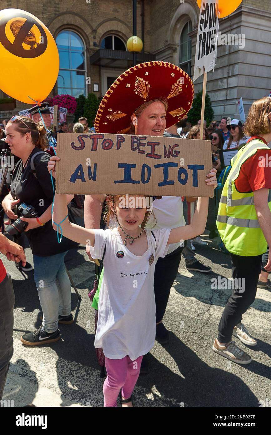 Thousands of Londoners came together today to protest against Donald Trump's state visit in London, United Kingdom on July 13, 2018 (Photo by Karyn Louise/NurPhoto) Stock Photo