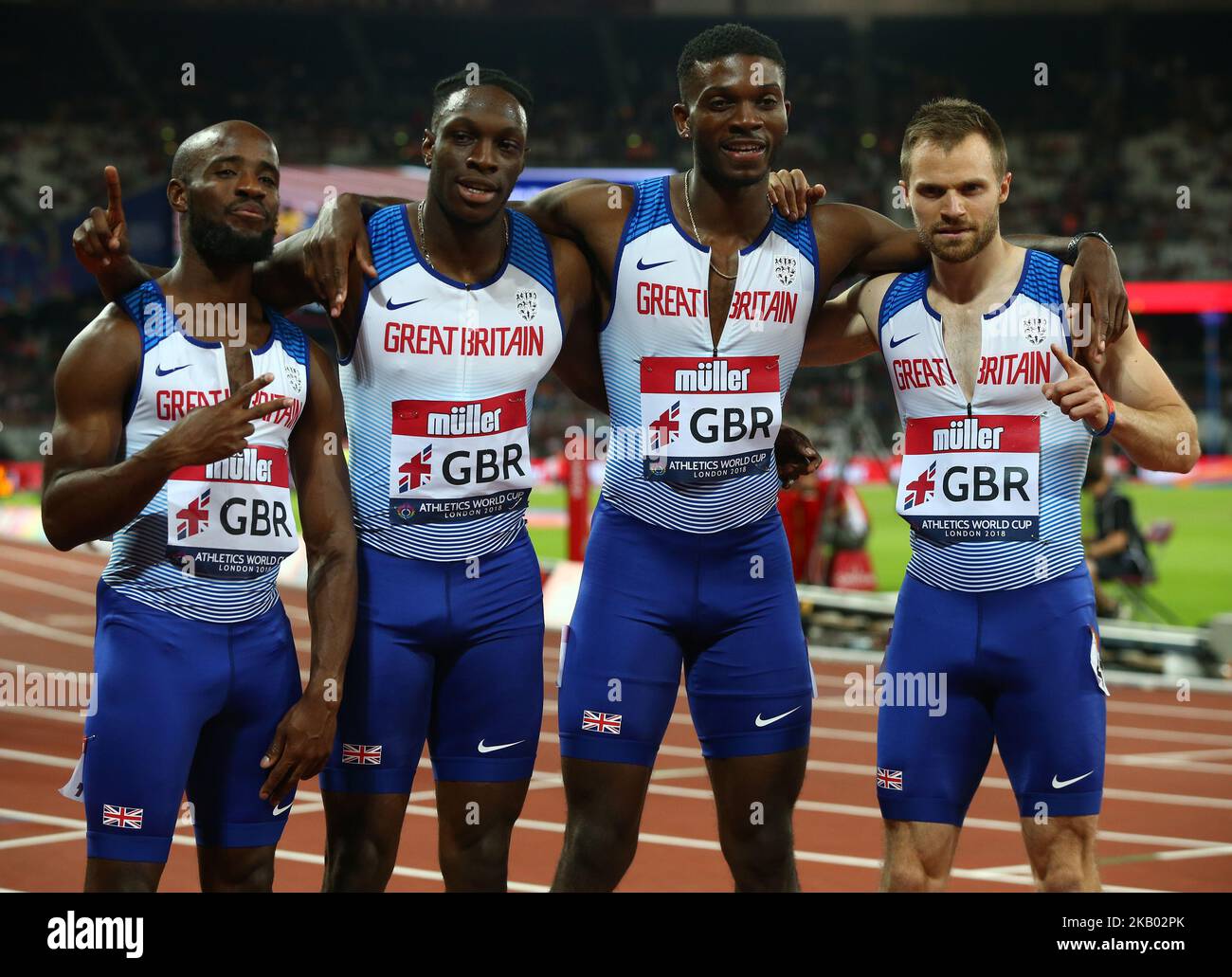 Great Britain and Northern Ireland Team after the 4 x 100m Relay Men