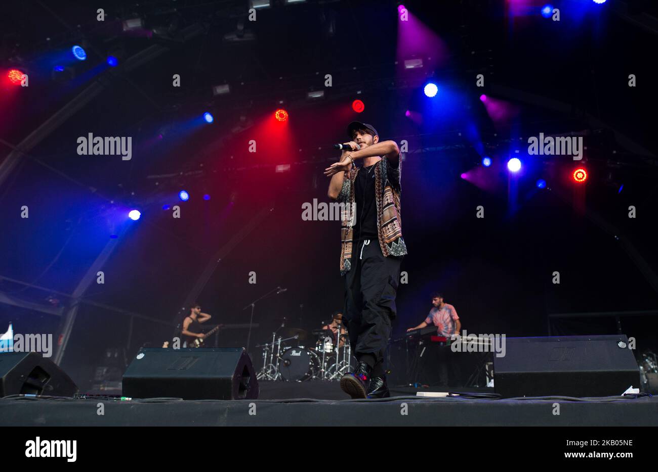 Max Colombie of belgium band Oscar and The Wolf, performs on stage at International Benicassim Festival 2018 on July 21, 2018 in Benicassim, Spain. (Photo by Maria Jose Segovia/NurPhoto) Stock Photo